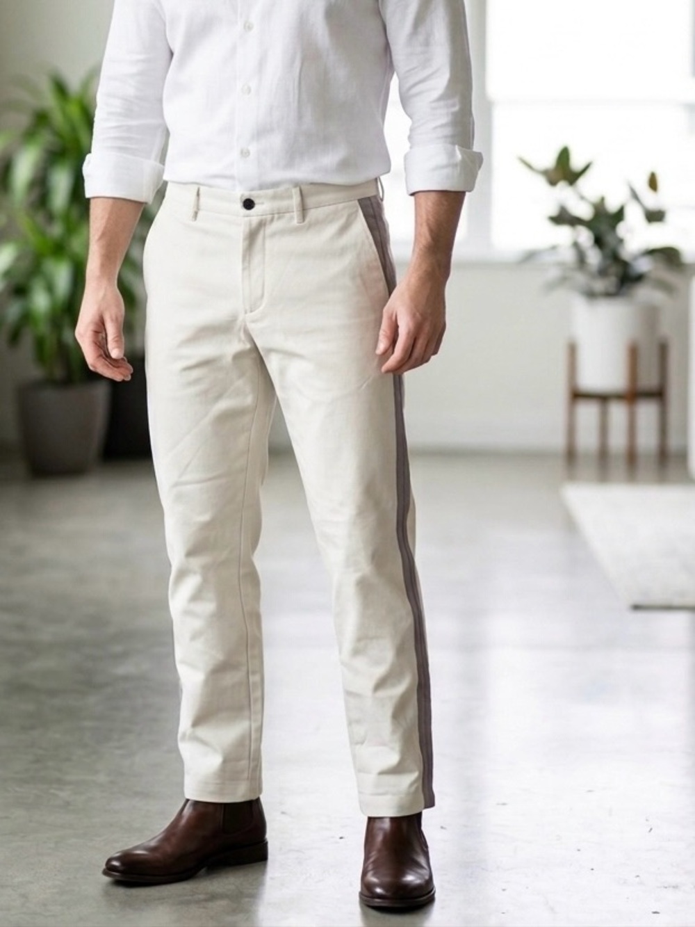 NEW Ted Baker Men Ivory Pants Size 30R Casual Party Travel Work Office Business